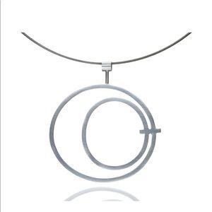 Circle in Circle Pendant on Cable Neck Wire